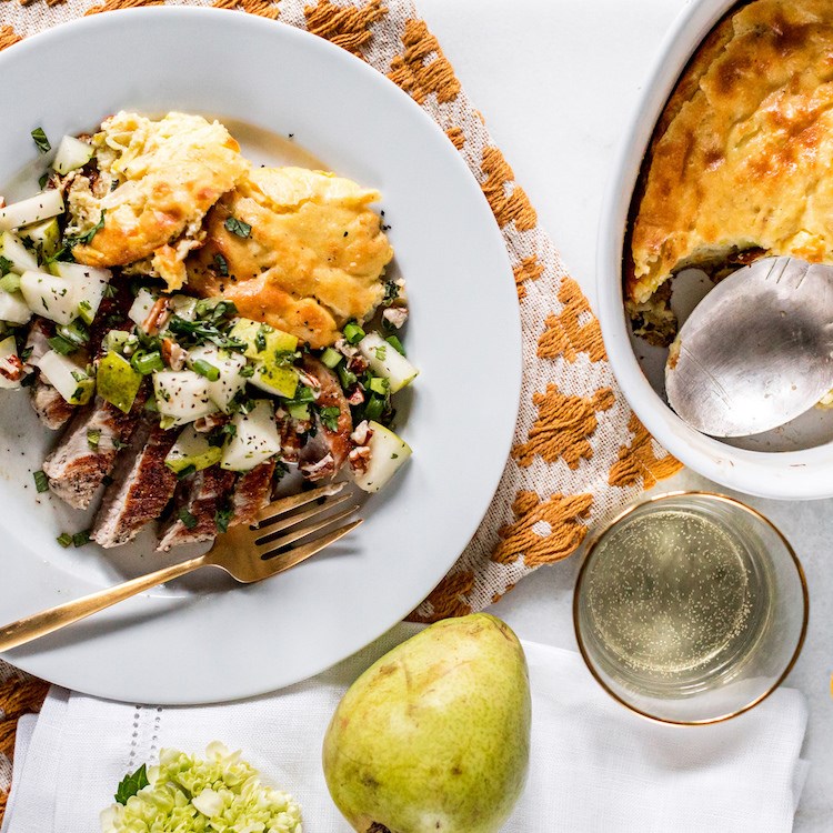 Picture of Spoon Bread& Pork Chops 