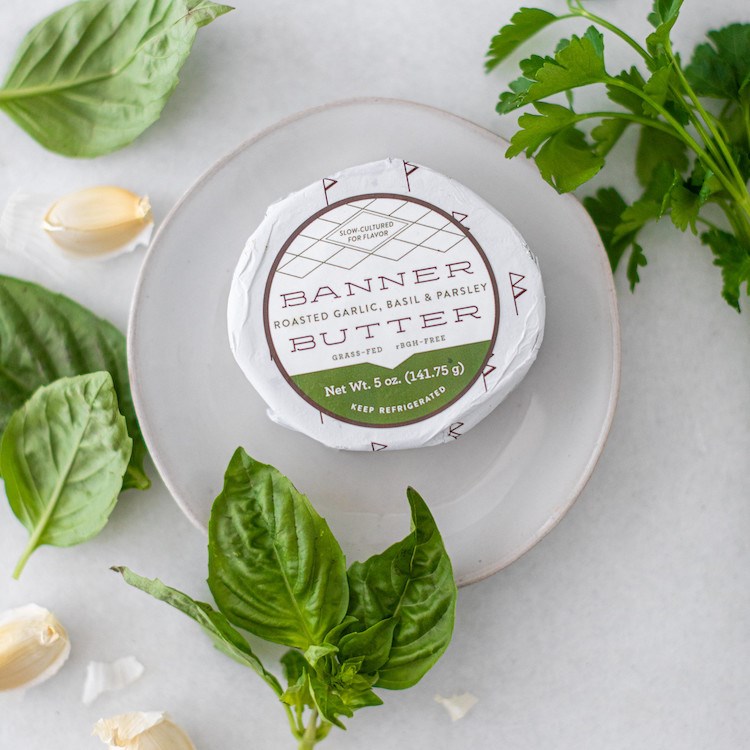 Picture of roasted garlic Banner Butter