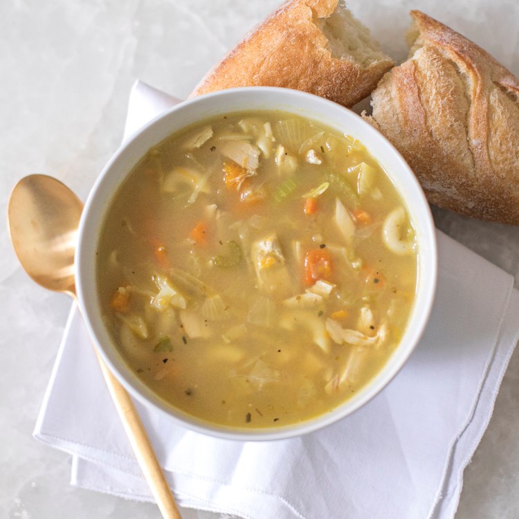 Picture of Souper Jenny's chicken, artichoke & spring pea soup